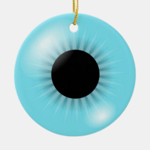 Big Blue Eyeball ormanent Ceramic Ornament