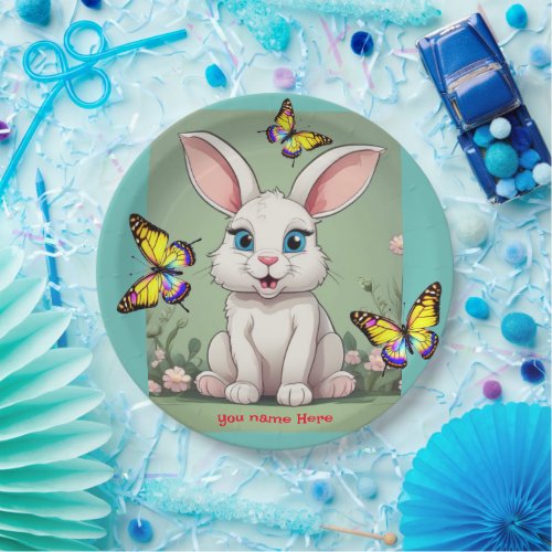  Big Blue Eyes Bunny Rabbit  Paper Plates