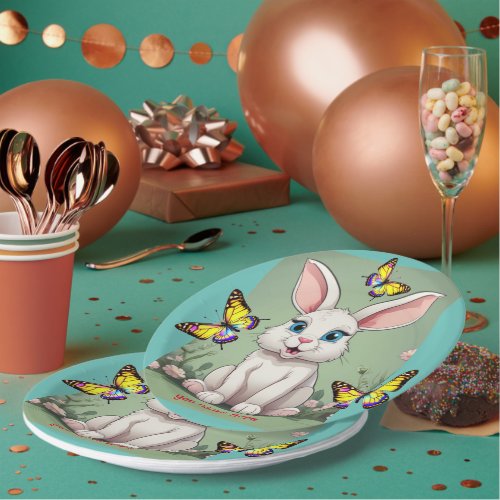  Big Blue Eyes Bunny Rabbit  Paper Plates