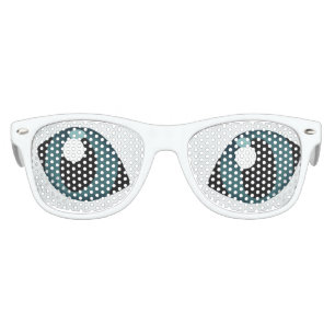 BIG BLUE EYES CAT. EXTRATERRESTRIAL ALIEN CAT KIDS SUNGLASSES