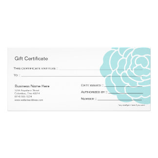 Big Blue Flower Gift Certificate Design 4