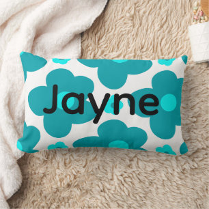 Big Blue Flowers Teen Lumbar Pillow
