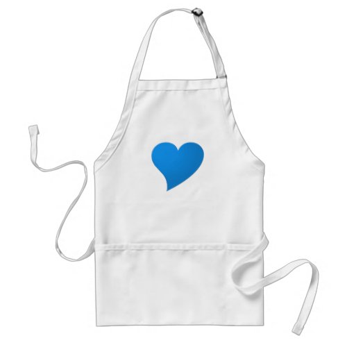 Big Blue Heart Love white Adult Apron