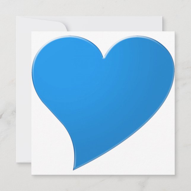 Big blue Heart, Love, white Valentine's day card (Front)