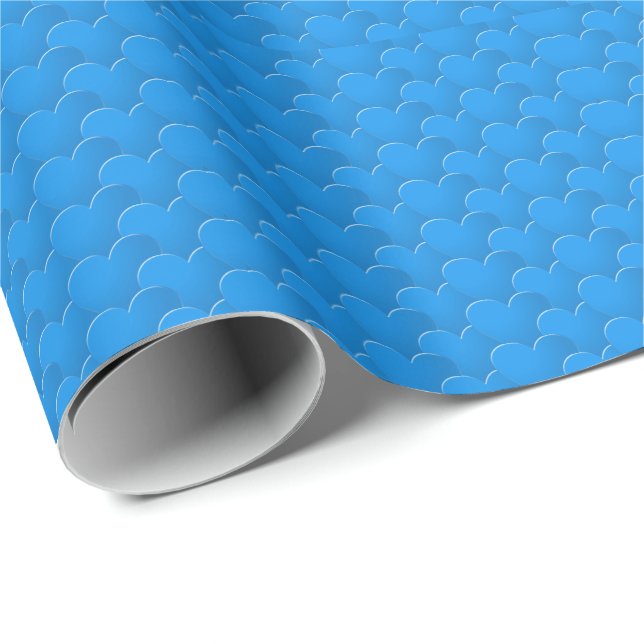 Big blue Hearts pattern Love Valentine's day gift Wrapping Paper (Roll Corner)