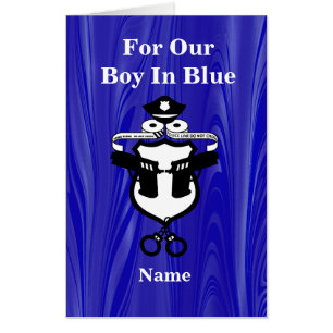 Big Blue Law Enforcement Birthday Card! Customize Card