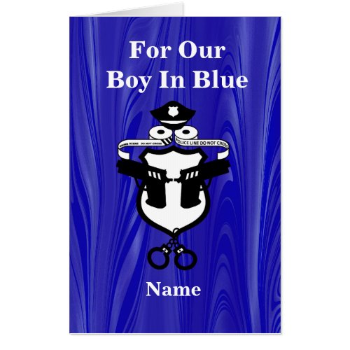 Big Blue Law Enforcement Birthday Card  Customize Card