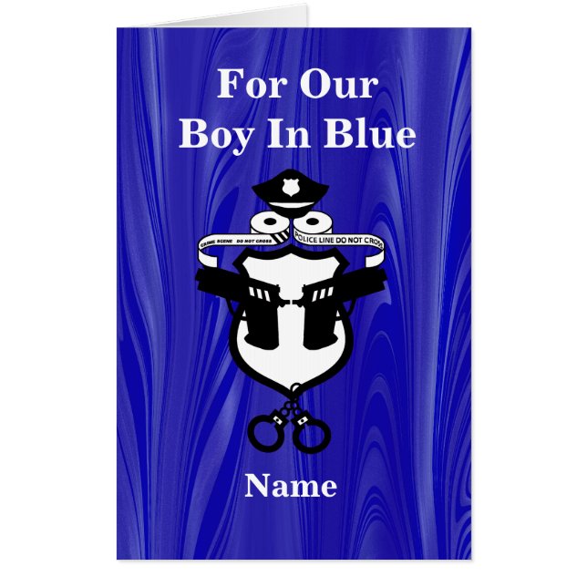 Big Blue Law Enforcement Birthday Card!  Customize Card (Front)