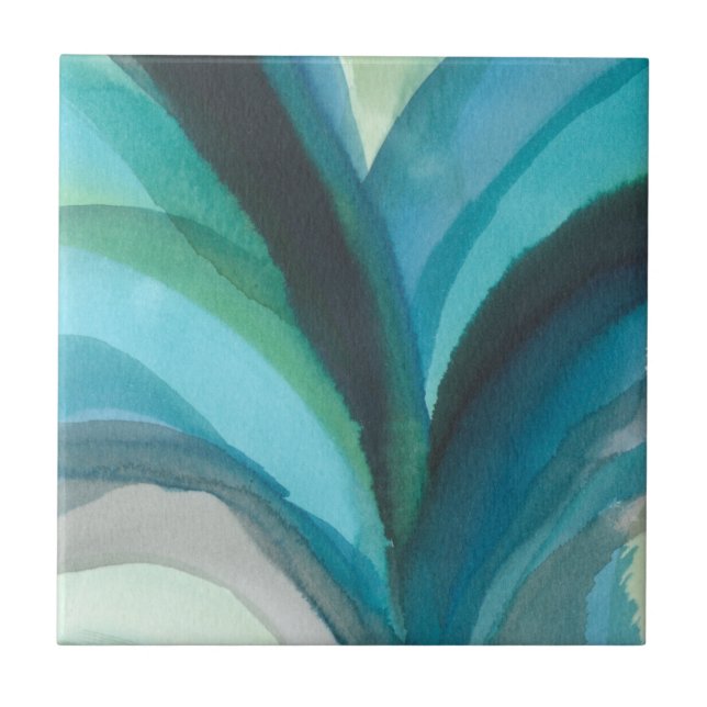Big Blue Leaf I Ceramic Tile (Front)