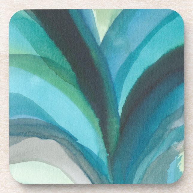 Big Blue Leaf I Drink Coaster (Front)