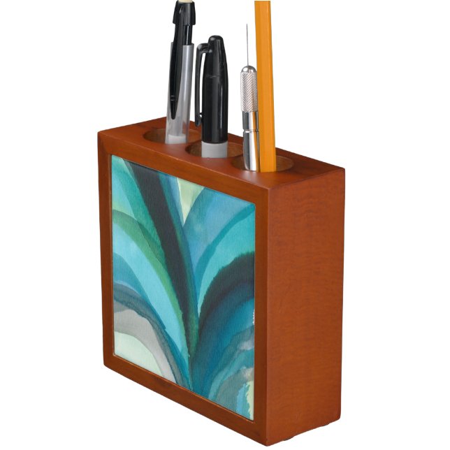 Big Blue Leaf I Pencil Holder (In Situ)