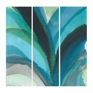 Big Blue Leaf I Triptych