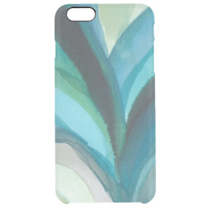 Big Blue Leaf I Clear iPhone 6 Plus Case