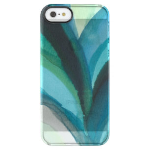 Big Blue Leaf I Clear iPhone SE/5/5s Case