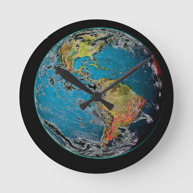 BIG BLUE MARBLE -- THE EARTH ROUND CLOCK (Front)