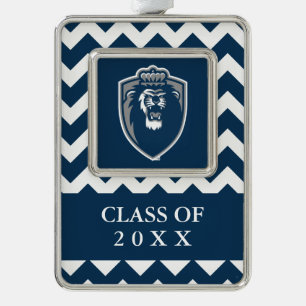 Big Blue Monarchs Shield Christmas Ornament