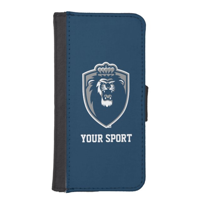 Big Blue Monarchs Shield iPhone Wallet Case (Front)