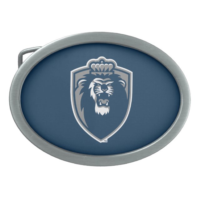Big Blue Monarchs Shield Oval Belt Buckle (Front)