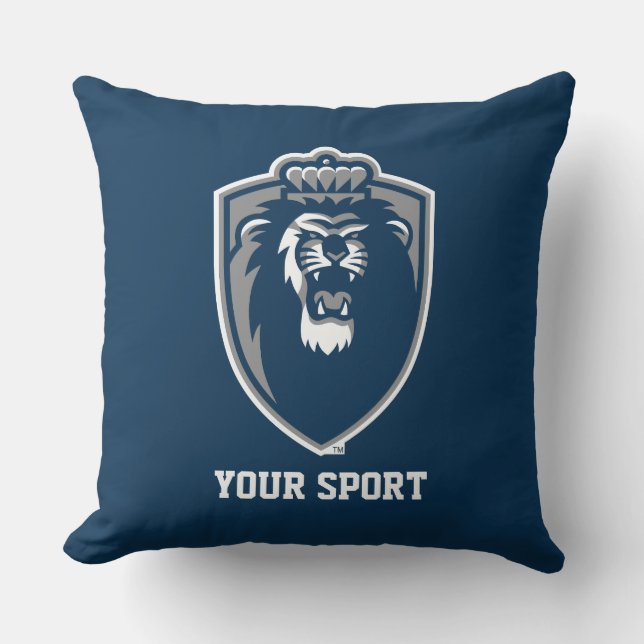 Big Blue Monarchs Shield Throw Pillow (Front)