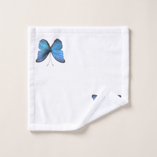 Big Blue Morpho Butterfly Bath Towel Set | Zazzle