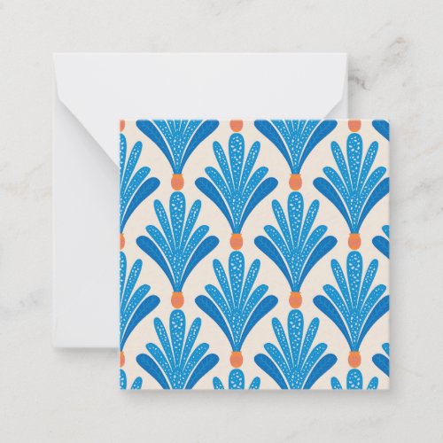 Big Blue Palms in Tiny Orange Planters Note Card