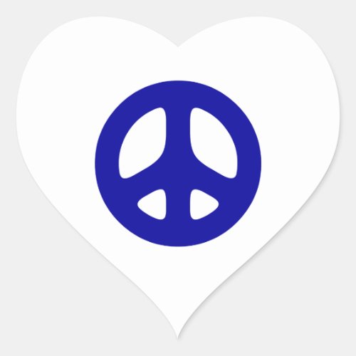 Big Blue Peace Sign Heart Sticker