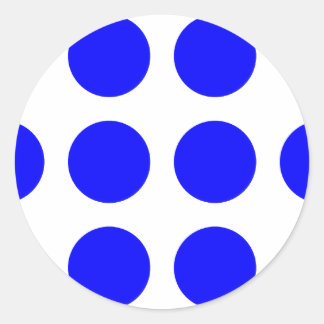 Big Blue Polka Dots Classic Round Sticker