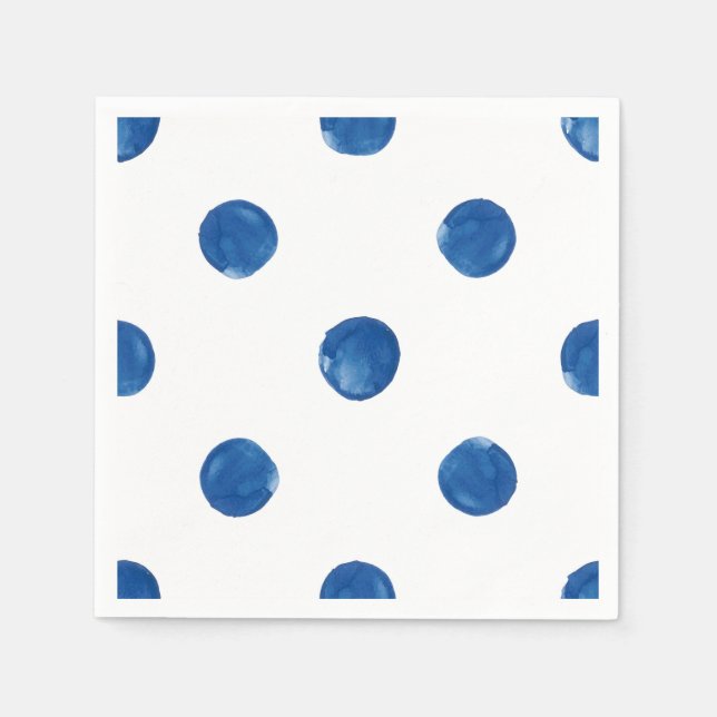 Big blue polka dots Shibori pattern Napkins (Front)