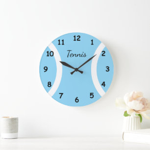 Big blue round tennis ball sports wall clock