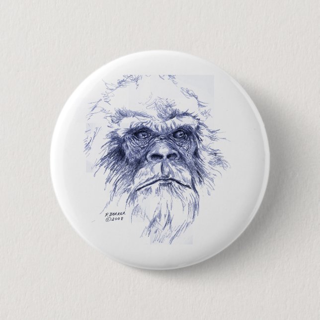 Big Blue Sasquatch Pinback Button (Front)