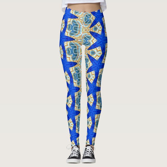 big blue starfish leggings (Front)