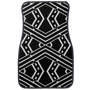 Big Bold Black And White Design Car Floor Mat
