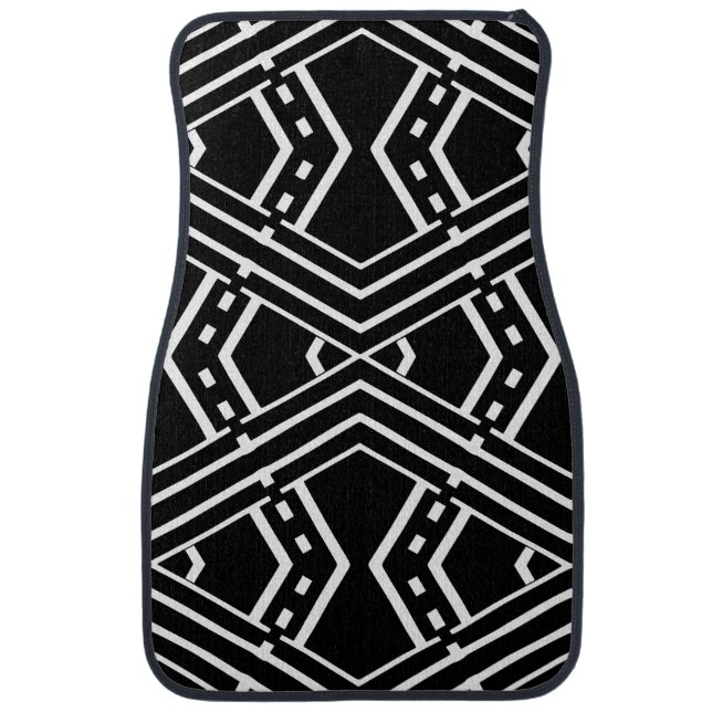 Big Bold Black And White Design Car Floor Mat (Front)