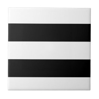 Big, bold black and white stripes ceramic tile