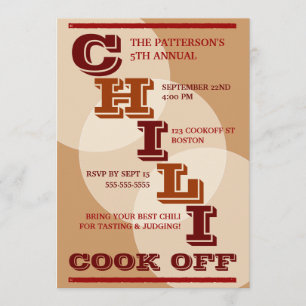 Big Bold Chili Cook Off Party Invitation