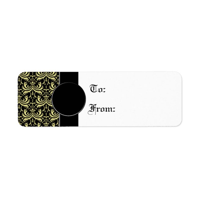 Big Bold Damask (Golden) (Monogram) Label (Front)