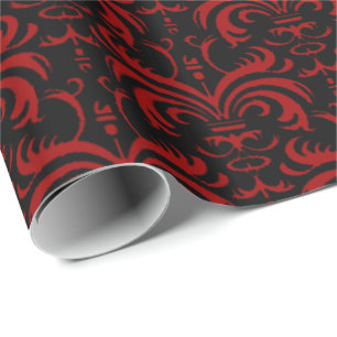 Big Bold Damask (Red) Wrapping Paper