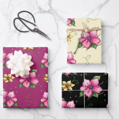 Big Bold Flowers All Occasion Wrapping Paper Sheets