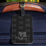 Big Bold Font Monogram Luggage Tag<br><div class="desc">Modern and stylish bold single letter monogram with script font for name. All text is adjustable. Great for many different uses. Bold fat initial font and family name monogrammed game set. Great for backyard parties,  camping,  summer game nights,  fund raisers,  etc.</div>