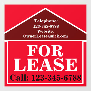 BIG BOLD FOR LEASE Advertisement Real Estate Window Cling
