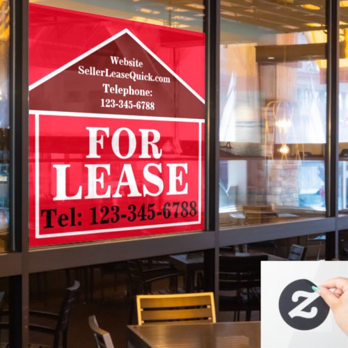 BIG BOLD FOR LEASE Custom Real Estate  Window Cling