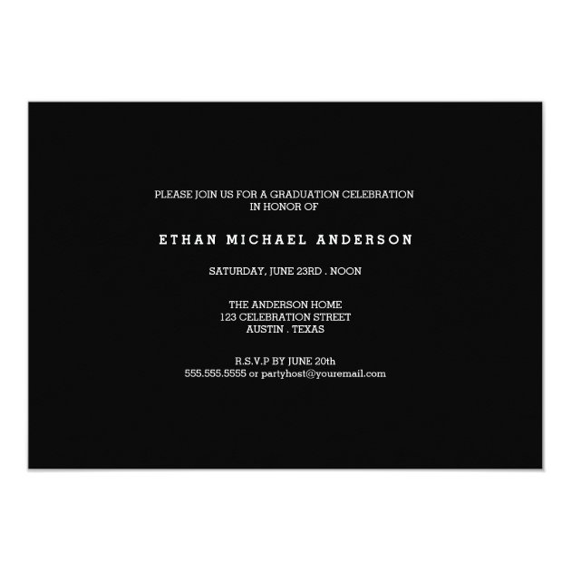 Big Bold Grad | White Text Photo Graduation Party Card