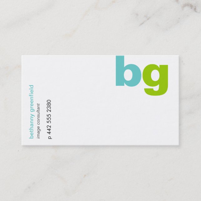 Big Bold Monogram Business Card (Front)