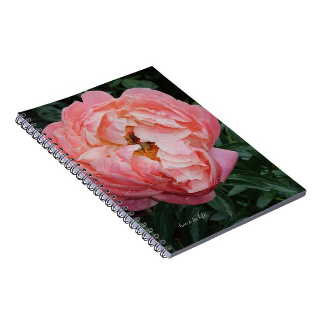 Big Bold Pink Peony Notebook (Right Side)