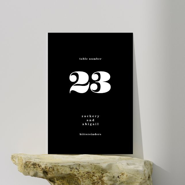 BIG Bold Premium White Black Wedding Table Number (Creator Uploaded)