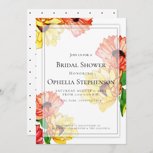 Big Bold Red and Yellow Daisies Invitation