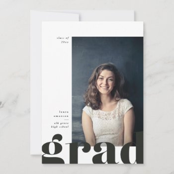Big Bold Type Graduation Announcement by fourwetfeet at Zazzle
