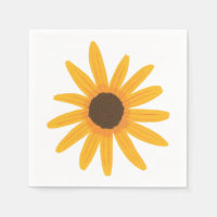 Big Bold Yellow Sunflower Paper Napkins