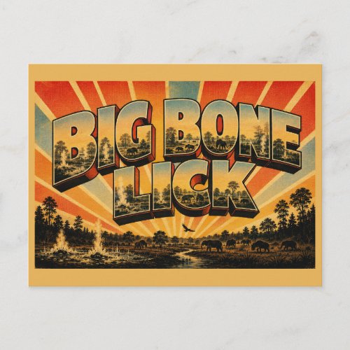 Big Bone Lick Kentucky Salt Springs Marsh Bison Postcard