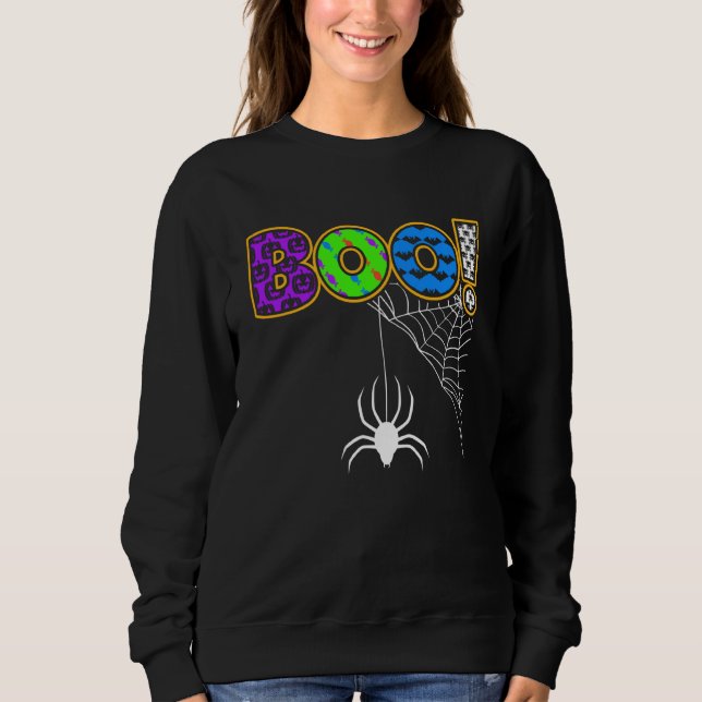 Big Boo  Cute Spider Sarcastic Halloween Costume B Sweatshirt (Front)